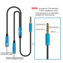 2 in 1 3.5mm Male to Double 3.5mm Female TPE High-elastic Audio Cable Splitter, Cable Length: 32cm(Blue)