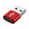 4 PCS USB-C / Type-C Female to USB 3.0 Male Aluminum Alloy Adapter, Support Charging & Transmission Data(Red)