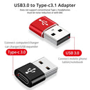 4 PCS USB-C / Type-C Female to USB 3.0 Male Aluminum Alloy Adapter, Support Charging & Transmission Data(Red)