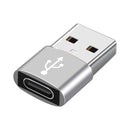 4 PCS USB-C / Type-C Female to USB 3.0 Male Aluminum Alloy Adapter, Support Charging & Transmission Data(Silver)