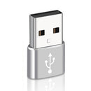 4 PCS USB-C / Type-C Female to USB 3.0 Male Aluminum Alloy Adapter, Support Charging & Transmission Data(Silver)