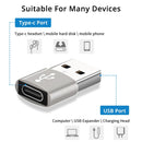 4 PCS USB-C / Type-C Female to USB 3.0 Male Aluminum Alloy Adapter, Support Charging & Transmission Data(Silver)