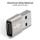 4 PCS USB-C / Type-C Female to USB 3.0 Male Aluminum Alloy Adapter, Support Charging & Transmission Data(Silver)