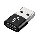 4 PCS USB-C / Type-C Female to USB 2.0 Male Aluminum Alloy Adapter, Support Charging & Transmission(Black)