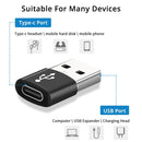 4 PCS USB-C / Type-C Female to USB 2.0 Male Aluminum Alloy Adapter, Support Charging & Transmission(Black)