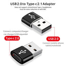 4 PCS USB-C / Type-C Female to USB 2.0 Male Aluminum Alloy Adapter, Support Charging & Transmission(Black)
