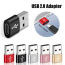 4 PCS USB-C / Type-C Female to USB 2.0 Male Aluminum Alloy Adapter, Support Charging & Transmission(Black)