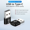 4 PCS USB-C / Type-C Female to USB 2.0 Male Aluminum Alloy Adapter, Support Charging & Transmission(Black)