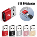 4 PCS USB-C / Type-C Female to USB 2.0 Male Aluminum Alloy Adapter, Support Charging & Transmission(Red)