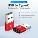 4 PCS USB-C / Type-C Female to USB 2.0 Male Aluminum Alloy Adapter, Support Charging & Transmission(Red)