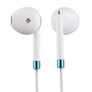 White Wire Body 3.5mm In-Ear Earphone with Line Control & Mic(Blue)