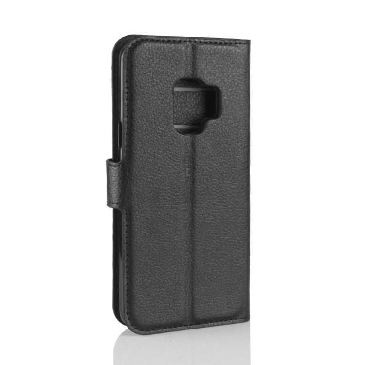 For Galaxy S9 Litchi Texture Horizontal Flip Leather Case with Holder & Wallet & Card Slots(Black)