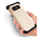 For Galaxy Note 8 Silicone + PC Dropproof Combination Protective Case(Gold)