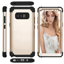 For Galaxy Note 8 Silicone + PC Dropproof Combination Protective Case(Gold)