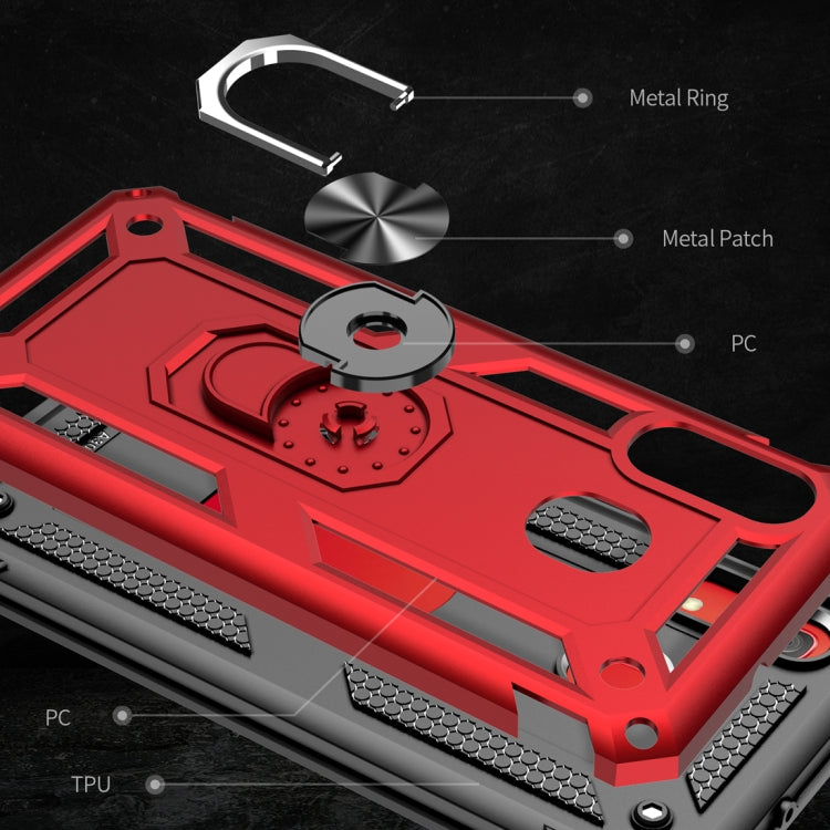 Armor Shockproof TPU + PC Protective Case for Galaxy A30, with 360 Degree Rotation Holder (Silver)