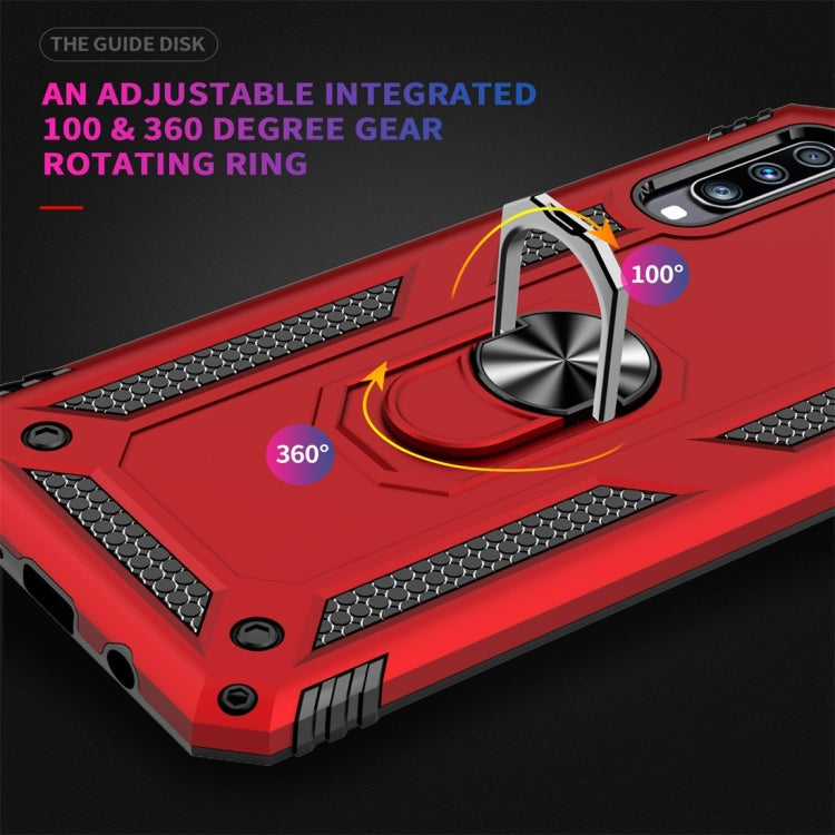 Armor Shockproof TPU + PC Protective Case for Galaxy A70, with 360 Degree Rotation Holder (Rose Gold)