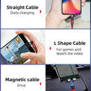 1m 2A Output USB to Micro USB Nylon Braided Rotate Magnetic Charging Cable(Black)