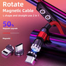 1m 2A Output USB to Micro USB Nylon Braided Rotate Magnetic Charging Cable(Purple)
