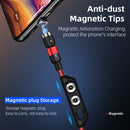 1m 2A Output USB to Micro USB Nylon Braided Rotate Magnetic Charging Cable(Purple)