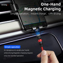 1m 2A Output USB to Micro USB Nylon Braided Rotate Magnetic Charging Cable(Red)