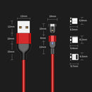 1m 2A Output USB to USB-C / Type-C Nylon Braided Rotate Magnetic Charging Cable(Purple)