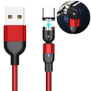1m 2A Output USB to USB-C / Type-C Nylon Braided Rotate Magnetic Charging Cable(Red)