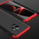 GKK for Galaxy S9 Three Stage Splicing 360 Degree Full Coverage PC Protective Case Back Cover (Black+Red)