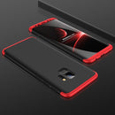 GKK for Galaxy S9 Three Stage Splicing 360 Degree Full Coverage PC Protective Case Back Cover (Black+Red)