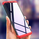 GKK for Galaxy S9 Three Stage Splicing 360 Degree Full Coverage PC Protective Case Back Cover (Black+Red)