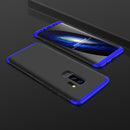 GKK for Galaxy S9+ Three Stage Splicing 360 Degree Full Coverage PC Protective Case Back Cover (Black+Blue)