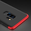GKK for Galaxy S9+ Three Stage Splicing 360 Degree Full Coverage PC Protective Case Back Cover (Black+Blue)