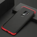 GKK for Galaxy S9+ Three Stage Splicing 360 Degree Full Coverage PC Protective Case Back Cover (Black+Blue)