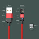 1m 3A Output USB to USB-C / Type-C 540 Degree Rotating Magnetic Data Sync Charging Cable (Red)