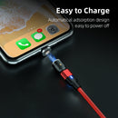 1m 3A Output USB to USB-C / Type-C 540 Degree Rotating Magnetic Data Sync Charging Cable (Red)