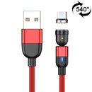 1m 3A Output USB to Micro USB 540 Degree Rotating Magnetic Data Sync Charging Cable (Red)