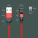 1m 3A Output USB to Micro USB 540 Degree Rotating Magnetic Data Sync Charging Cable (Red)