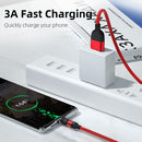 1m 3A Output USB to Micro USB 540 Degree Rotating Magnetic Data Sync Charging Cable (Red)