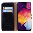 Business Style Oil Wax Texture Horizontal Flip Leather Case for Galaxy A50, with Holder & Card Slots & Wallet (Black)