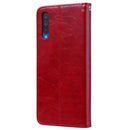 Business Style Oil Wax Texture Horizontal Flip Leather Case for Galaxy A50, with Holder & Card Slots & Wallet (Red)
