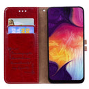 Business Style Oil Wax Texture Horizontal Flip Leather Case for Galaxy A50, with Holder & Card Slots & Wallet (Red)