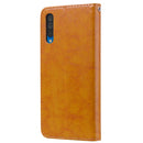Business Style Oil Wax Texture Horizontal Flip Leather Case for Galaxy A50, with Holder & Card Slots & Wallet (Brown)