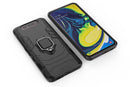 PC + TPU Shockproof Protective Case for Galaxy A80 / A90, with Magnetic Ring Holder(Black)