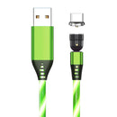 2.4A USB to USB-C / Type-C 540 Degree Bendable Streamer Magnetic Data Cable, Cable Length: 1m (Green)