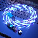 2.4A USB to USB-C / Type-C 540 Degree Bendable Streamer Magnetic Data Cable, Cable Length: 1m (Blue)