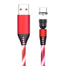 2.4A USB to USB-C / Type-C 540 Degree Bendable Streamer Magnetic Data Cable, Cable Length: 1m (Red)
