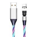 2.4A USB to Micro USB 540 Degree Bendable Streamer Magnetic Data Cable, Cable Length: 1m (Colour)