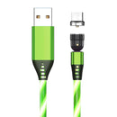 2.4A USB to Micro USB 540 Degree Bendable Streamer Magnetic Data Cable, Cable Length: 1m (Green)