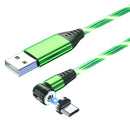 2.4A USB to Micro USB 540 Degree Bendable Streamer Magnetic Data Cable, Cable Length: 1m (Green)
