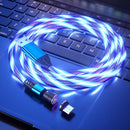 2.4A USB to Micro USB 540 Degree Bendable Streamer Magnetic Data Cable, Cable Length: 1m (Blue)