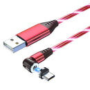 2.4A USB to Micro USB 540 Degree Bendable Streamer Magnetic Data Cable, Cable Length: 1m (Red)
